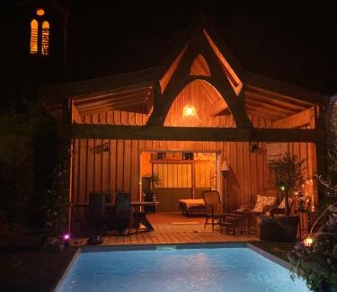 Gujan-Mestras Casa | Chalet Atypique VUE Piscine Chauffée