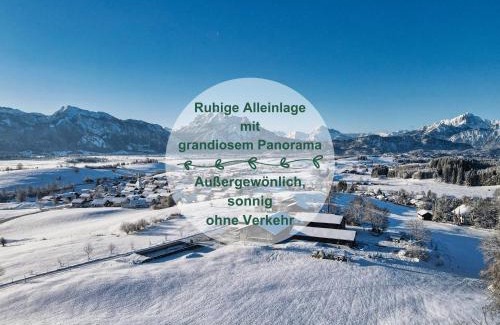 Rieden am Forggensee Apartamento | Chalet - Ferienwohnungen - Biohof Stöger - Panoramasüdbalkon - grandiose Aussicht auf See, Berge und Schloss Neuschwanstein