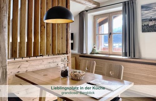 Rieden am Forggensee Apartamento | Chalet - Ferienwohnungen - Biohof Stöger - Panoramasüdbalkon - grandiose Aussicht auf See, Berge und Schloss Neuschwanstein