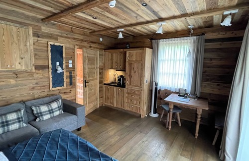 Grundlsee Apartamento | Chalet room at the Mondi Resort on Lake Grundlsee in winter