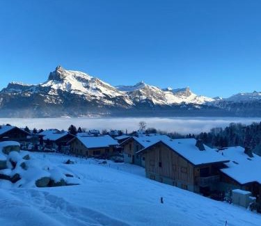 Combloux Apartamento | Chalet vue Mont Blanc avec jacuzzi extérieur