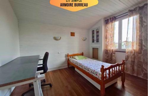 Vigneux-sur-Seine Casa | Chambre Villa Virginie Confort, Cuisine équipée, WiFi Parking jardin, Idéal couple, famille ou télétravail, Accès rapide Paris, Aéroport d'Orly