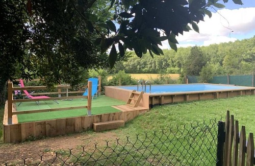 Pezuls Cabaña | Casa rural con piscina privada y jardín, ideal para 4 personas en Périgord Noir