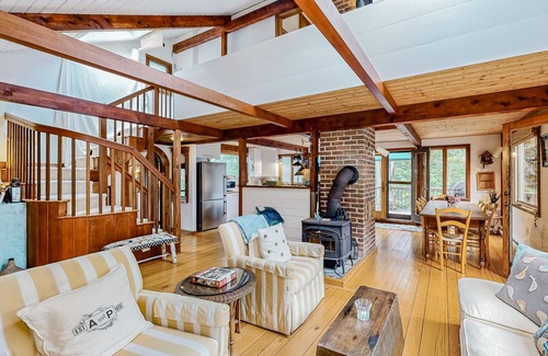 West Tisbury Casa | Charming 2-story house near the beach with inviting deck, large yard & canoe