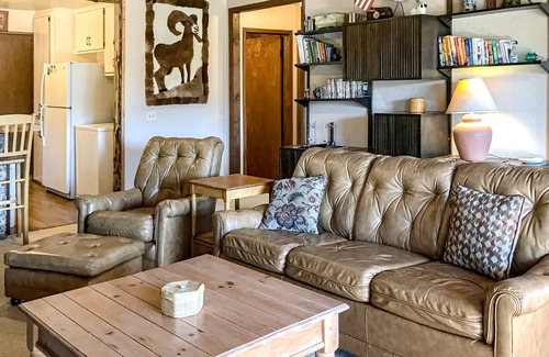 Alpine Village Cabina | Charming dog-friendly mountain getaway w/ hot tub, fireplace, W/D, & great views