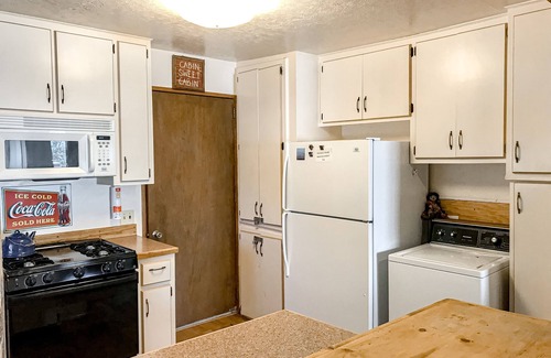 Alpine Village Cabina | Charming dog-friendly mountain getaway w/ hot tub, fireplace, W/D, & great views