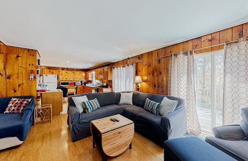 West Tisbury Casa | Charming forest retreat by the beach with grill, deck, & sprawling yard