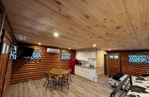 Cambridge Cabina | Charming themed log cabin with open layout and WiFi, central heat and a/c.