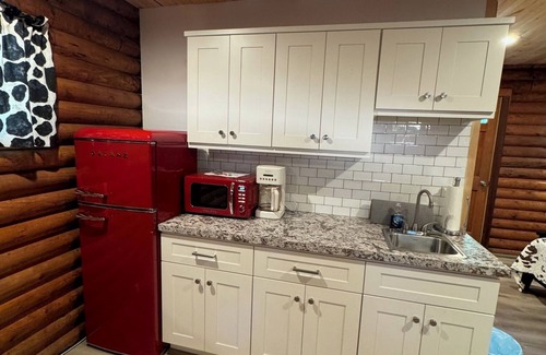Cambridge Cabina | Charming themed log cabin with open layout and WiFi, central heat and a/c.