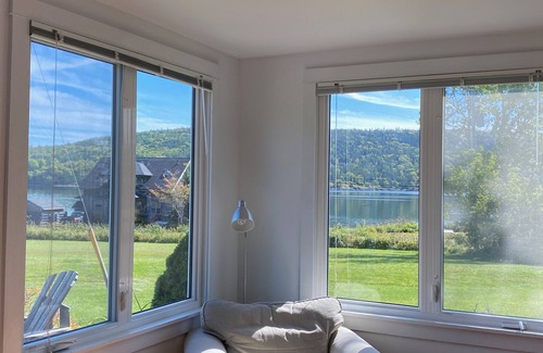 Baddeck Cabaña | Cottage con Encanto moderna con vista al mar y spa privado. Tranquilo Coastal Ubicación