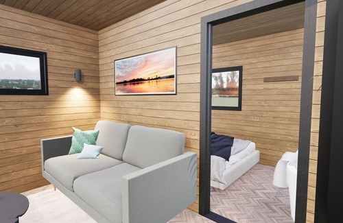 Blackpool Cabina | Cherry Blossom with views of Lancashire rolling hills & our golf course