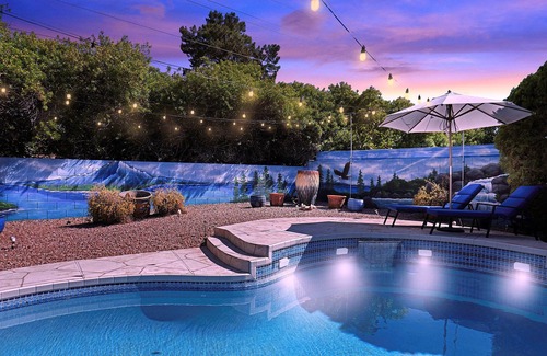 Phoenix Casa | Chic Getaway: Sparkling Pool, Outdoor Oasis, Game Room Fun, & Abundant Amenities