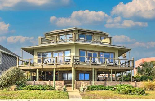 Flagler Beach Casa | Chic Home: Ocean Views, Hot Tub & Game Room!