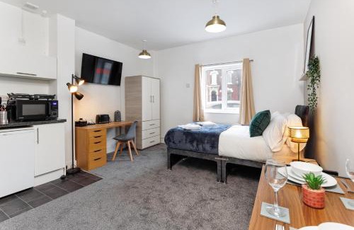 Middlesbrough Apartamento | City Centre Studio 1 with Kitchenette, Free Wifi and Smart TV with Netflix by Yoko Property