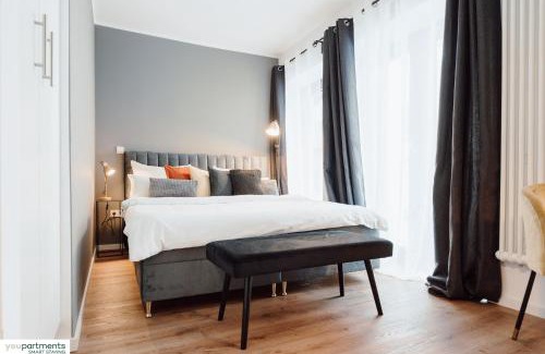 Innenstadtring Apartamento | City-Studio im Innenhof mit Boxspring-Bett und Community-Raum