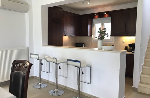 Paliouri Casa | Cerca de la playa, vistas al mar, piscina privada, bicicletas eléctricas, zona tranquila