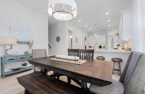 Dune Allen Beach Casa | Coastal chic w/ Golf Cart & 3 bikes! Steps to the beach & pool! Pet friendly!