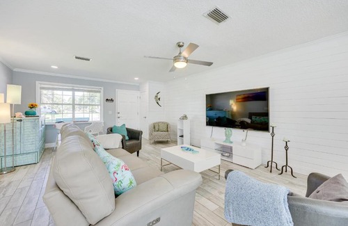Jacksonville Beach Casa | Coastal Home with Heated Pool Mins to Beach and Mayo!