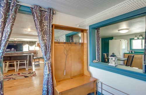 Campbellsport Cabaña | Colorful Cottage w/ Hot Tub - Steps to Long Lake!