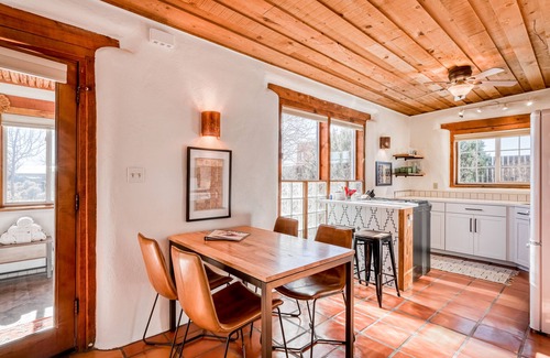 Taos Casa | Colorful dog-friendly home with sweeping views, a private hot tub, & large yard