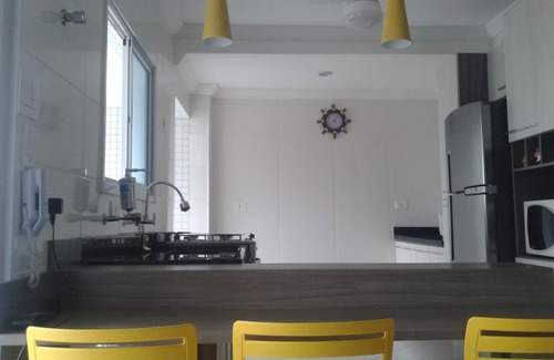 Praia Grande Condominio | VISTA AL MAR - SACADA CON BARBACOA-