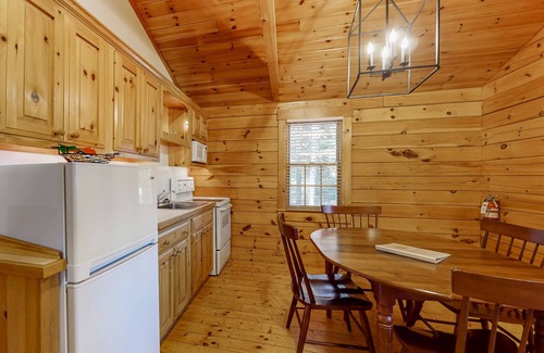 Northport Cabina | Comfortable two bedroom cabin with firepit, kitchen, hiking trail within walking