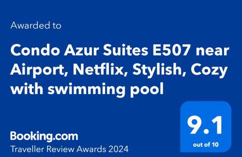Mactan Export Processing Zone Apartamento | Condo Azur Suites E507 near Airport, Netflix, Stylish, Cozy with swimming pool