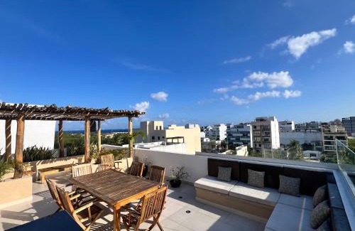 Luis Donaldo Colosio Apartamento | Condo Boho con Roof pool y vista al mar