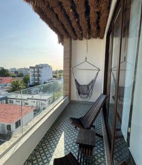Luis Donaldo Colosio Apartamento | Condo Boho con Roof pool y vista al mar