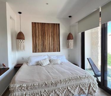 Luis Donaldo Colosio Apartamento | Condo Boho con Roof pool y vista al mar