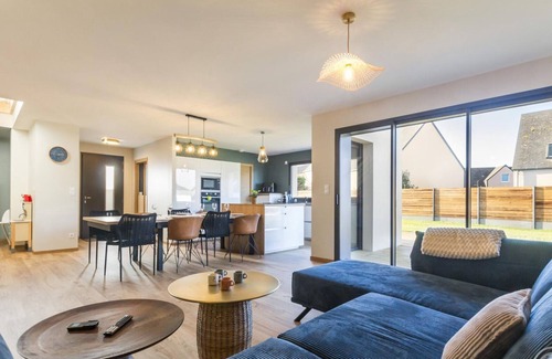 Gouville-sur-Mer Cabaña | Casa contemporánea cerca de la playa con jardín y baño nórdico