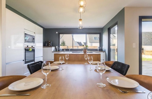 Gouville-sur-Mer Cabaña | Casa contemporánea cerca de la playa con jardín y baño nórdico