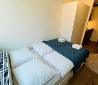 København NV Apartamento | Copenhagen Studio Double Bed and Kitchen