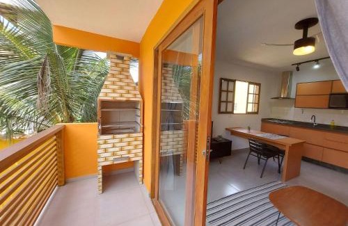 Jabaquara Apartamento | Cotia - Novo Flat com Piscina, 50mts da praia, churrasqueira privativa, ar con, wi-fi, netflix, garagem