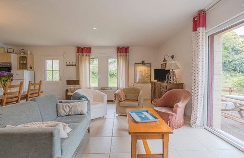 Bono Cabaña | Casita de campo 'Ti Nevez' con terraza privada, jardín privado y Wi-Fi