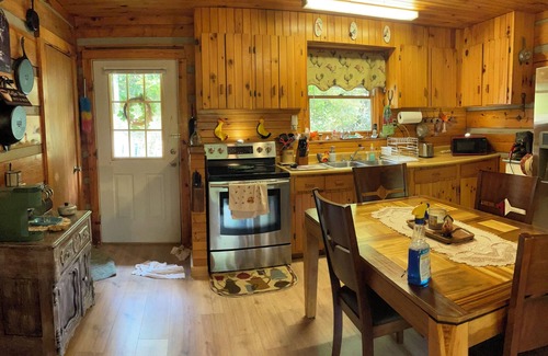 Topton Cabina | Cozy cabin for 4, 2 King size beds. Porch with view of lake. Full kitchen.