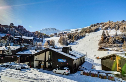 Plagne 1800 Chalet De Esquí | Chalet cómodo en el centro - 10 pers, se admiten mascotas, WiFi gratis