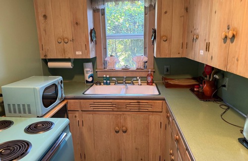 Lake Leelanau Cabaña | Cozy Lake Leelanau Cottage with waterfront access, views, terrace and central ac