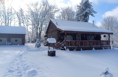 Meredith Cabina | Cozy Log Cabin near Cooperstown Dreams park and All- Star Village