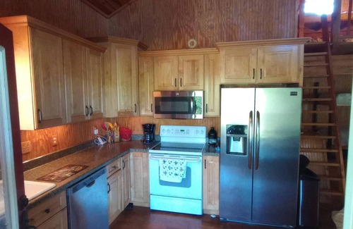 Coosa Cabina | Cozy private cabin on 10 acres with 300+ feet of water front. Pet friendly.