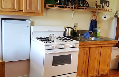 Mount Shasta Apartamento | Nuevo estudio acogedor, hermoso por dentro y por fuera, cama queen size, bañera de hidromasaje, cocina completa