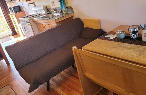 Mount Shasta Apartamento | Nuevo estudio acogedor, hermoso por dentro y por fuera, cama queen size, bañera de hidromasaje, cocina completa