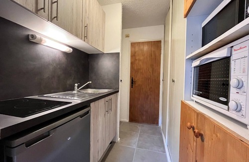 Val Cenis Apartamento | Estudio acogedor en pistas de esquí con balcón y vistas al sur