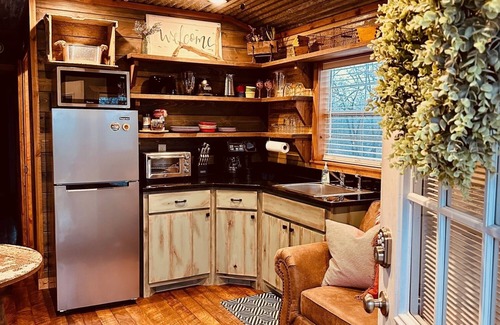 Ringold Cabina | Cozy tiny cabin, kitchenette, private pond for fishing, near lake