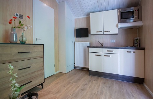 Oirschot Chalet De Esquí | Acogedora minicasa con una hermosa terraza.