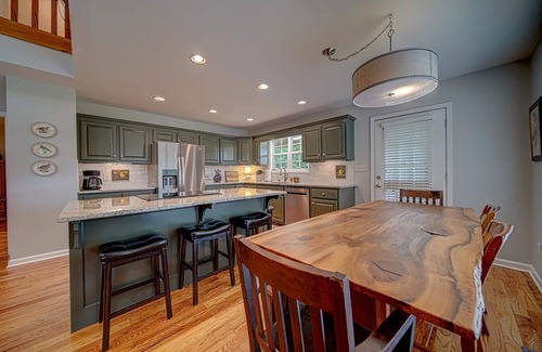 Hayesville Casa | Creekfront Hayesville retreat w/ wrap-around porch and views!