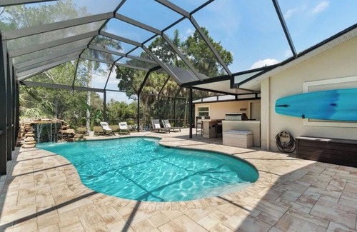 Bonita Springs Casa | Creekside home with pool and lanai close to downtown Bonita Springs!