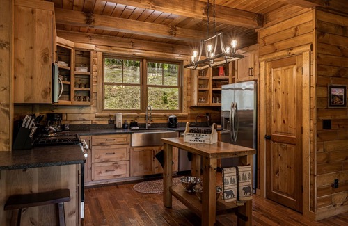 Mars Hill Cabina | Cubs Den Cabin | Luxe Views, Hot Tub + Fire Pit Retreat + Biltmore Pass