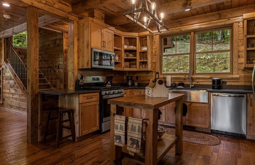 Mars Hill Cabina | Cubs Den Cabin | Luxe Views, Hot Tub + Fire Pit Retreat + Biltmore Pass