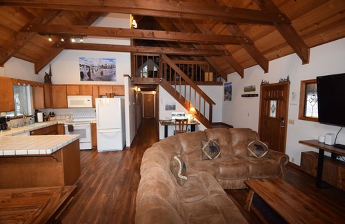 Dorrington Cabina | Dave's Den large game room loft, enjoy the large trees, swimming pool, adventure